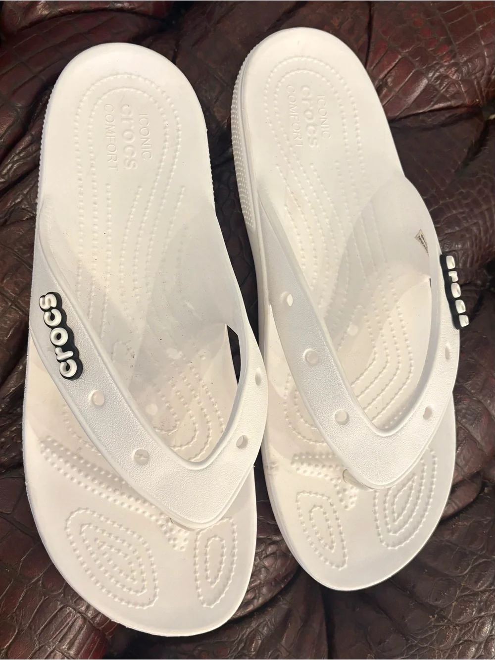 CROCS Women's White Foam Flip Flop Sandals